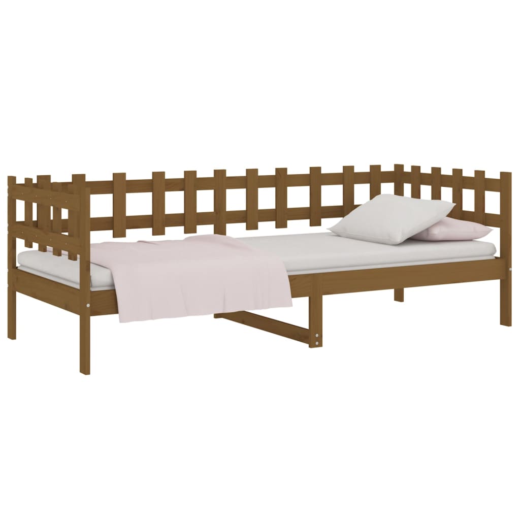 Lit de jour sans matelas marron miel 90x200 cm bois pin massif - XIOS