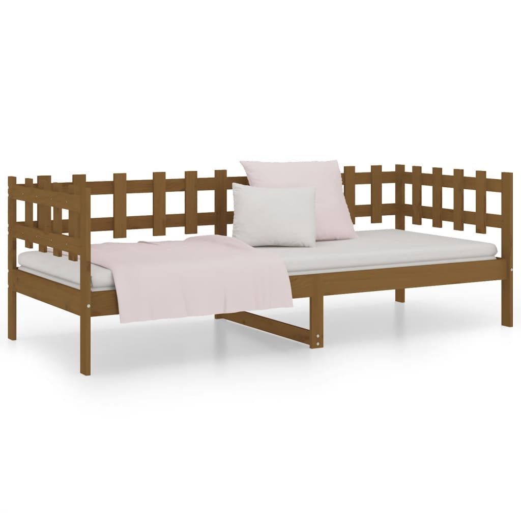 Lit de jour sans matelas marron miel 90x200 cm bois pin massif - XIOS