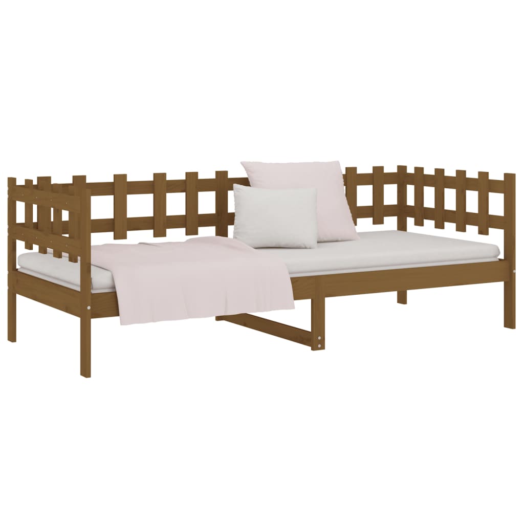 Lit de jour sans matelas marron miel 90x200 cm bois pin massif - XIOS
