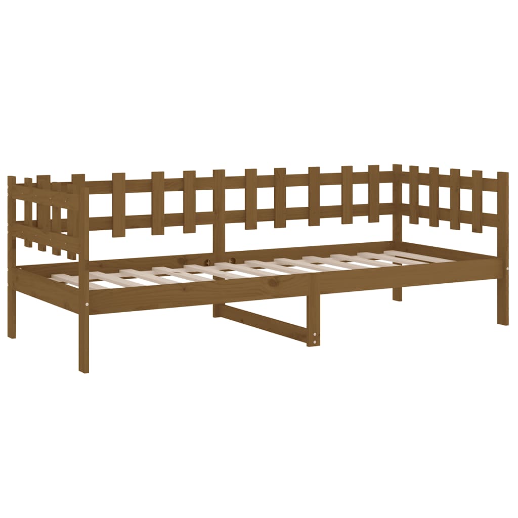 Lit de jour sans matelas marron miel 90x200 cm bois pin massif - XIOS
