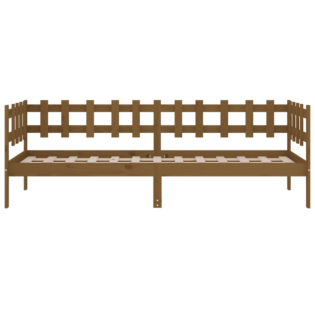 Lit de jour sans matelas marron miel 90x200 cm bois pin massif - XIOS