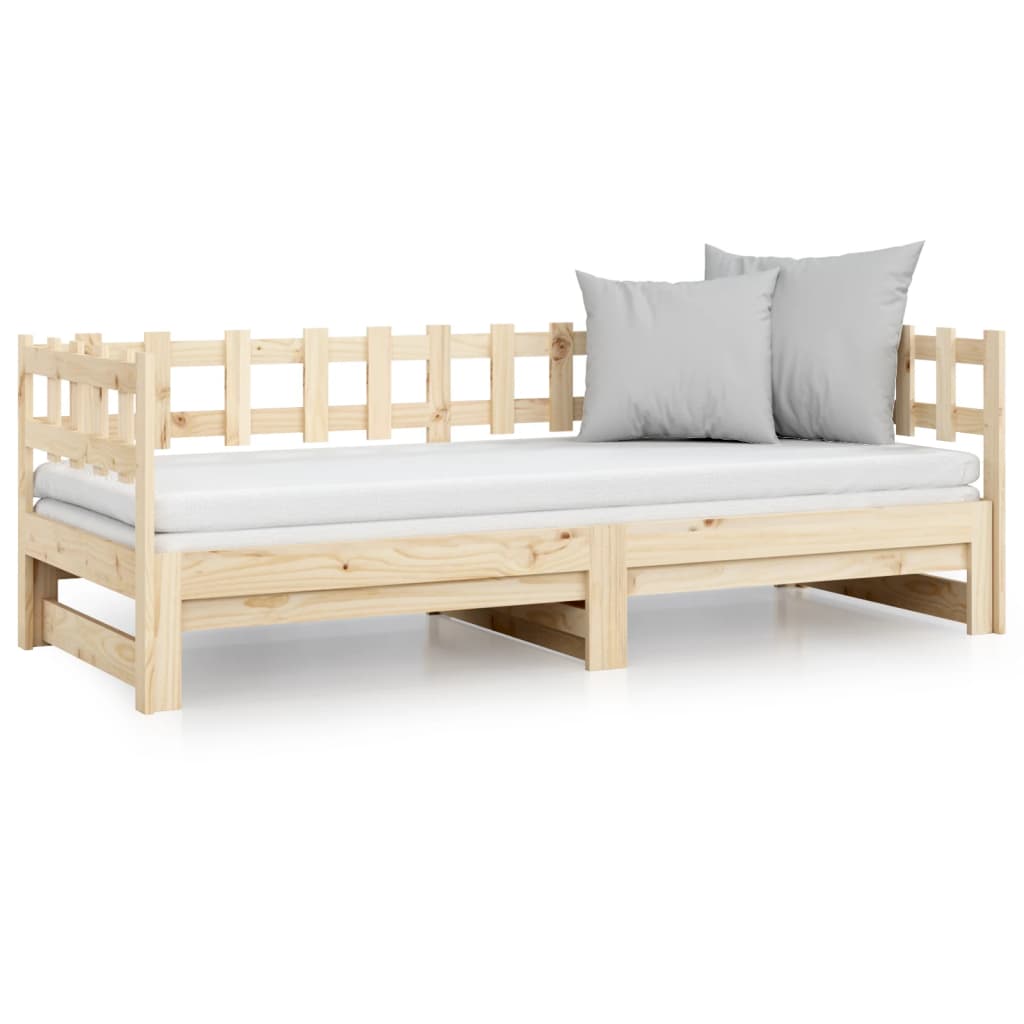 Lit coulissant sans matelas 2x(80x200) cm Bois de pin massif