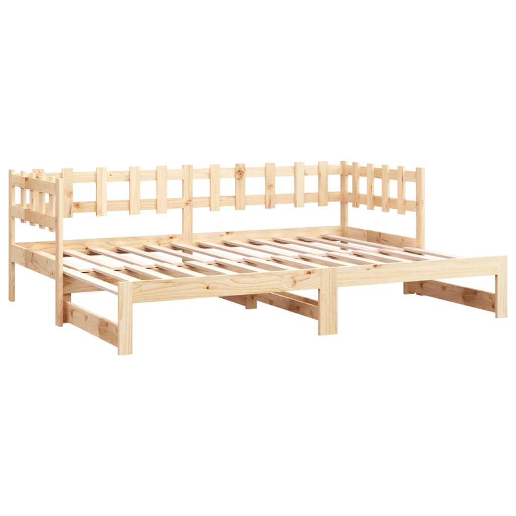 Lit coulissant sans matelas 2x(80x200) cm Bois de pin massif