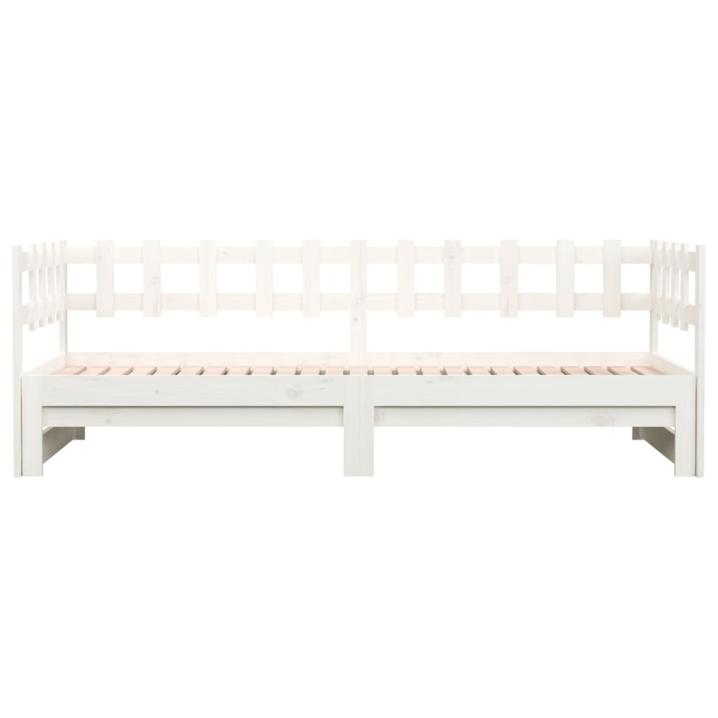 Lit coulissant sans matelas blanc 2x(80x200)cm