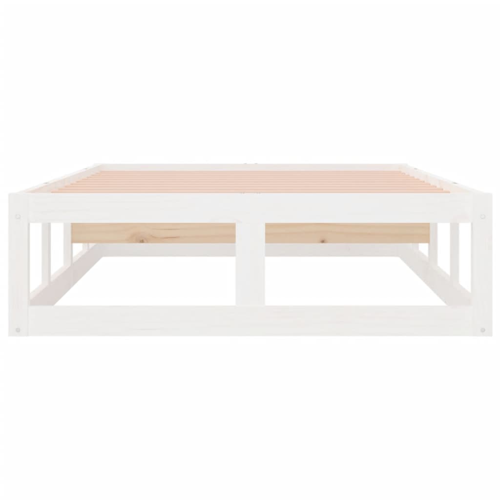 Cadre de lit sans matelas blanc 90x200 cm bois massif - XIOS