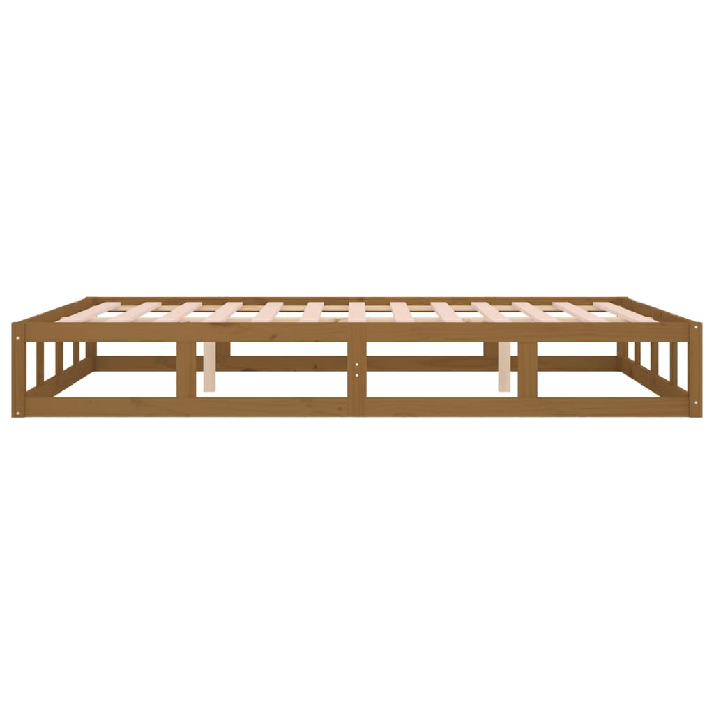 Cadre de lit sans matelas marron miel 120x200 cm bois massif - XIOS
