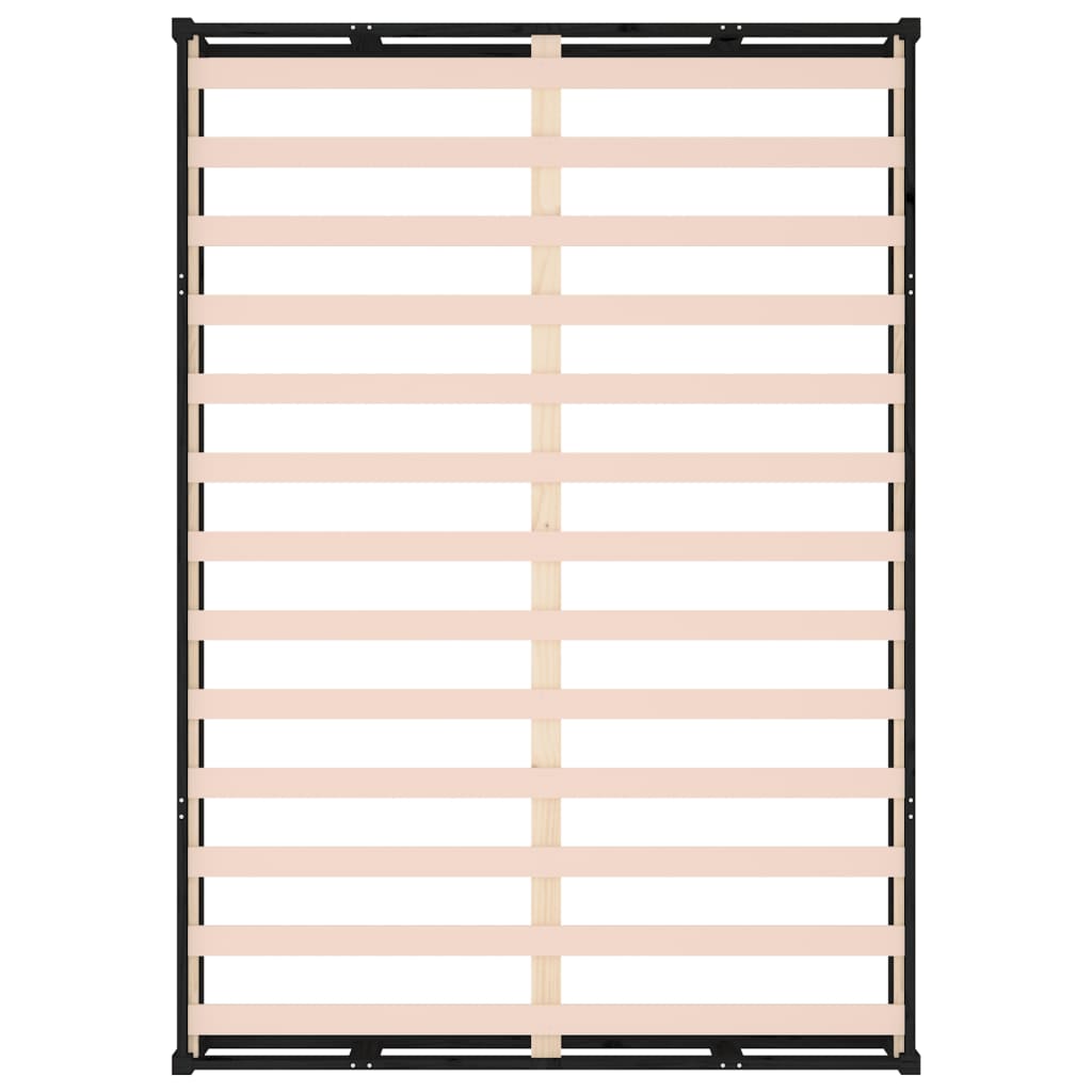Cadre de lit sans matelas noir 200x200 cm bois massif - XIOS