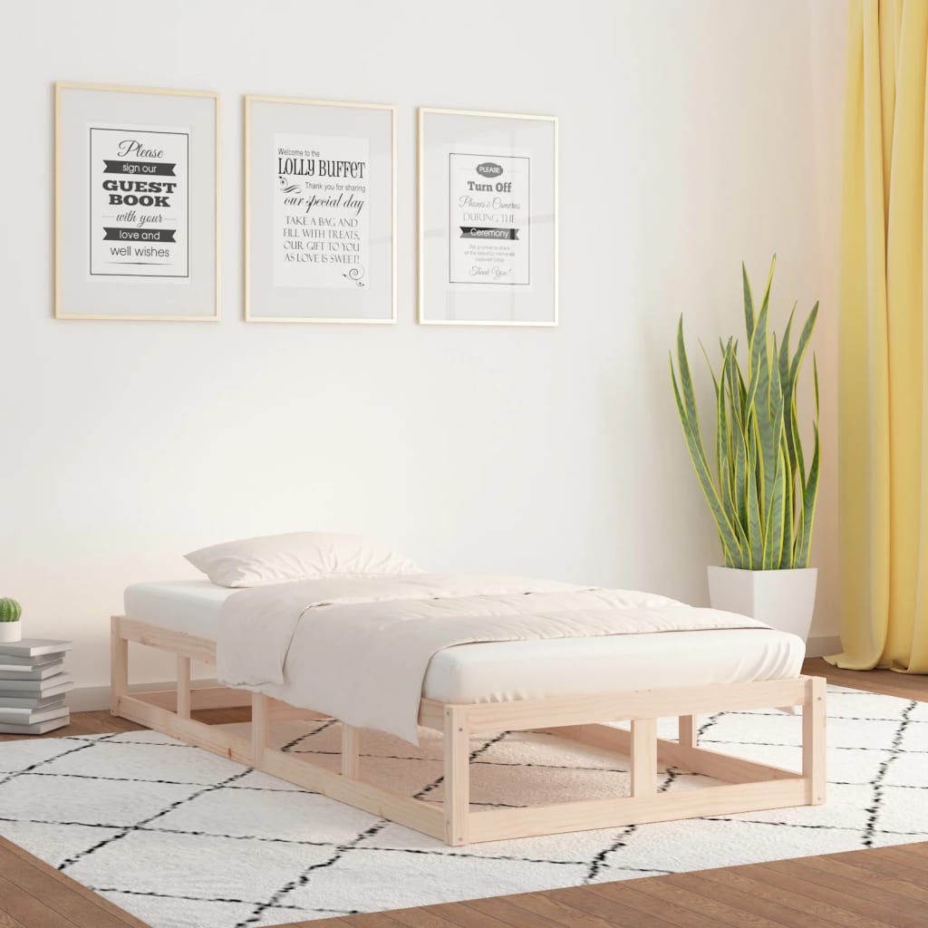 Cadre de lit sans matelas 75x190 cm bois massif - XIOS