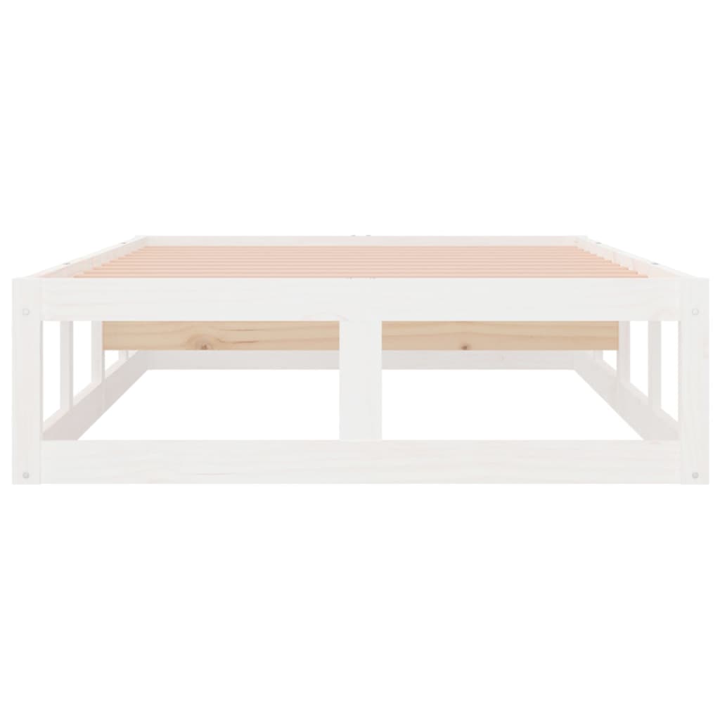 Cadre de lit sans matelas blanc 75x190 cm bois massif - XIOS