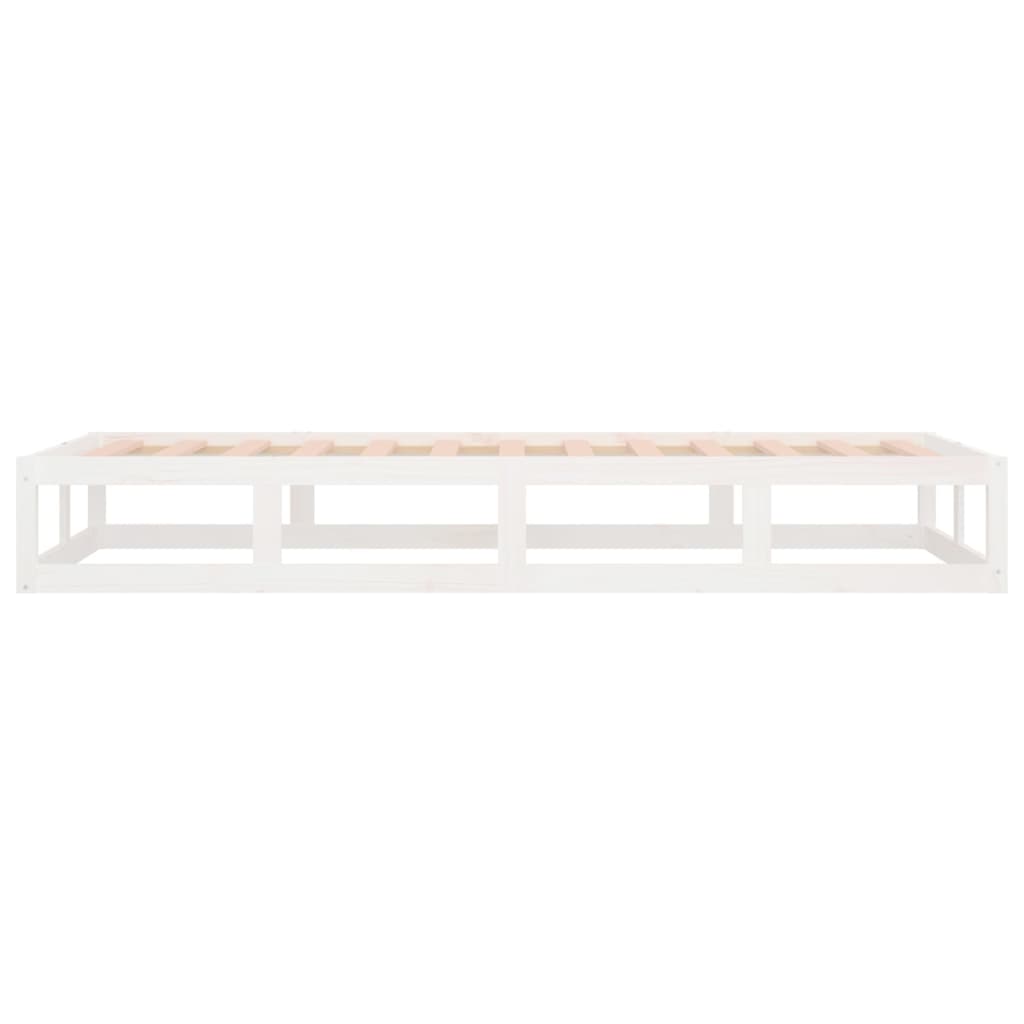 Cadre de lit sans matelas blanc 75x190 cm bois massif - XIOS