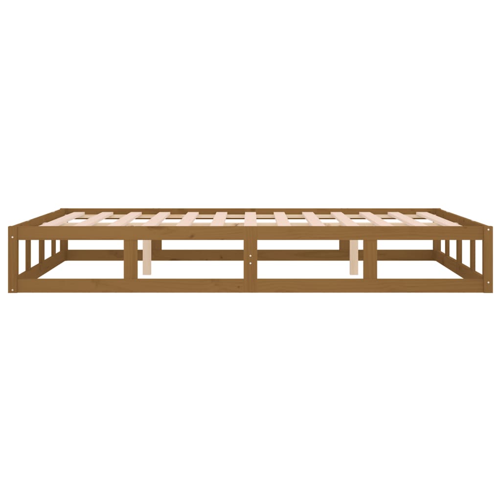Cadre de lit sans matelas marron miel 120x190 cm bois massif - XIOS