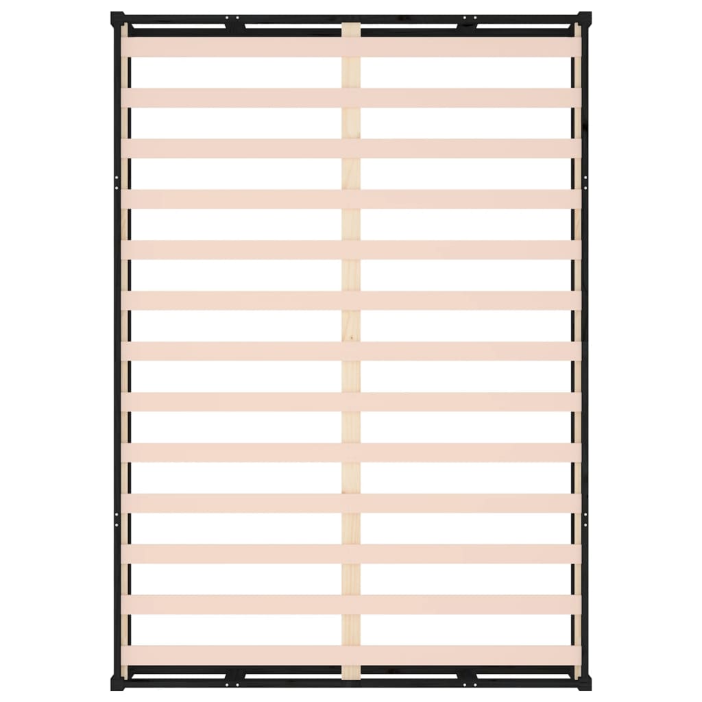 Cadre de lit sans matelas noir 120x190 cm bois massif - XIOS
