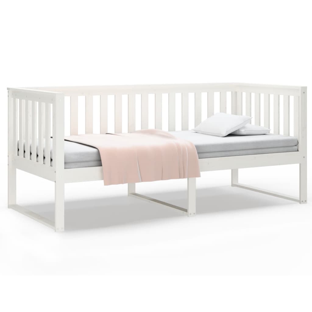Lit de jour sans matelas blanc 90x200 cm bois de pin massif - XIOS