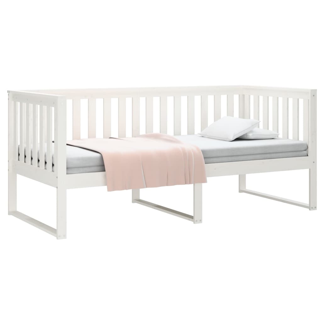 Lit de jour sans matelas blanc 90x200 cm bois de pin massif - XIOS
