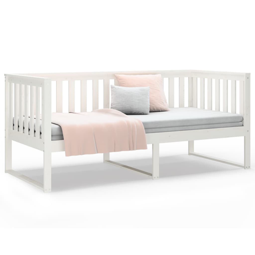 Lit de jour sans matelas blanc 90x200 cm bois de pin massif - XIOS