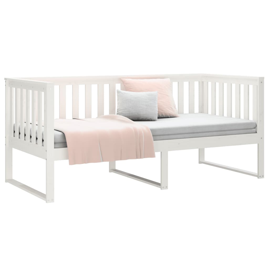 Lit de jour sans matelas blanc 90x200 cm bois de pin massif - XIOS