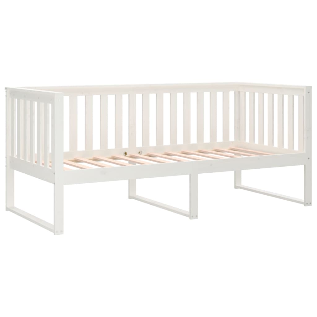 Lit de jour sans matelas blanc 90x200 cm bois de pin massif - XIOS