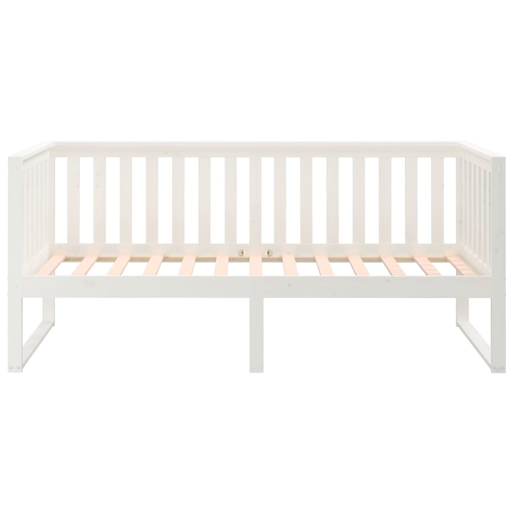 Lit de jour sans matelas blanc 90x200 cm bois de pin massif - XIOS