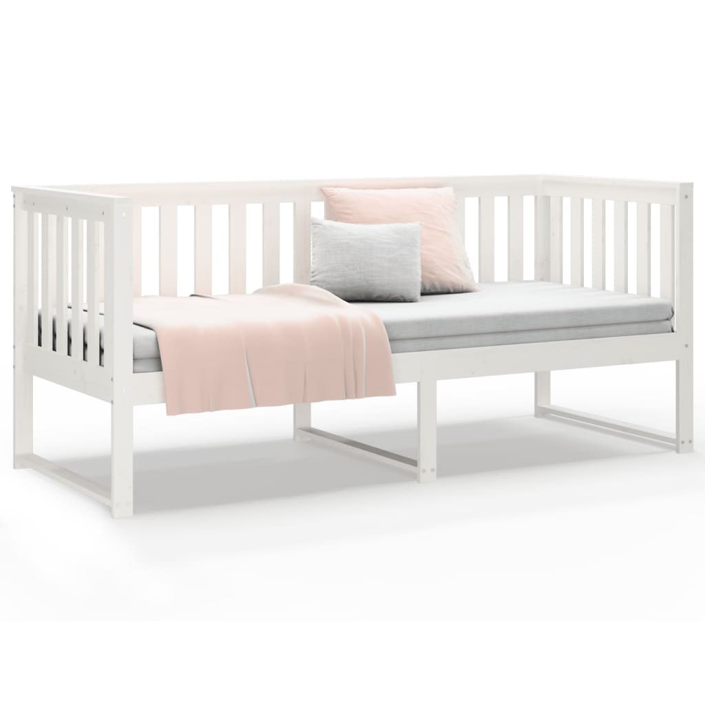 Lit de jour sans matelas blanc 80x200 cm bois de pin massif - XIOS
