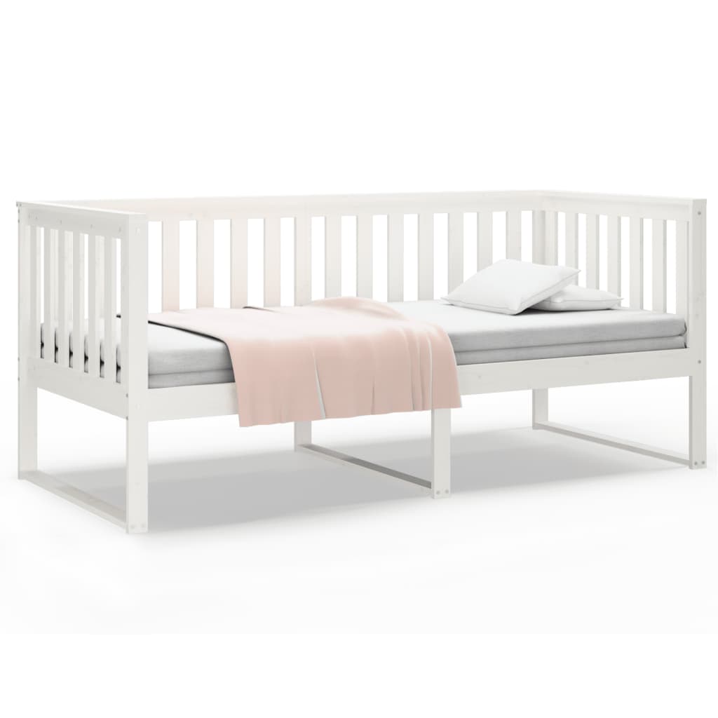 Lit de jour sans matelas blanc 90x190 cm bois de pin massif - XIOS