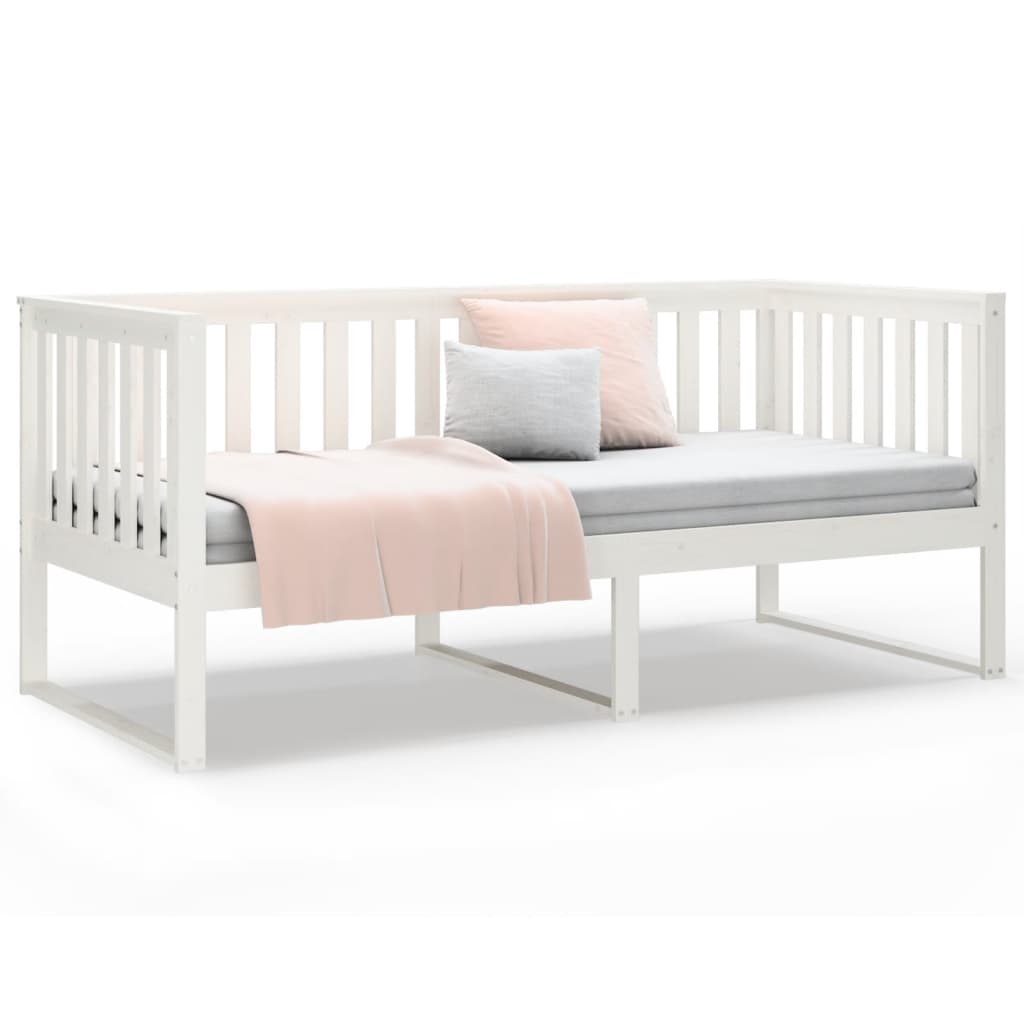 Lit de jour sans matelas blanc 90x190 cm bois de pin massif - XIOS