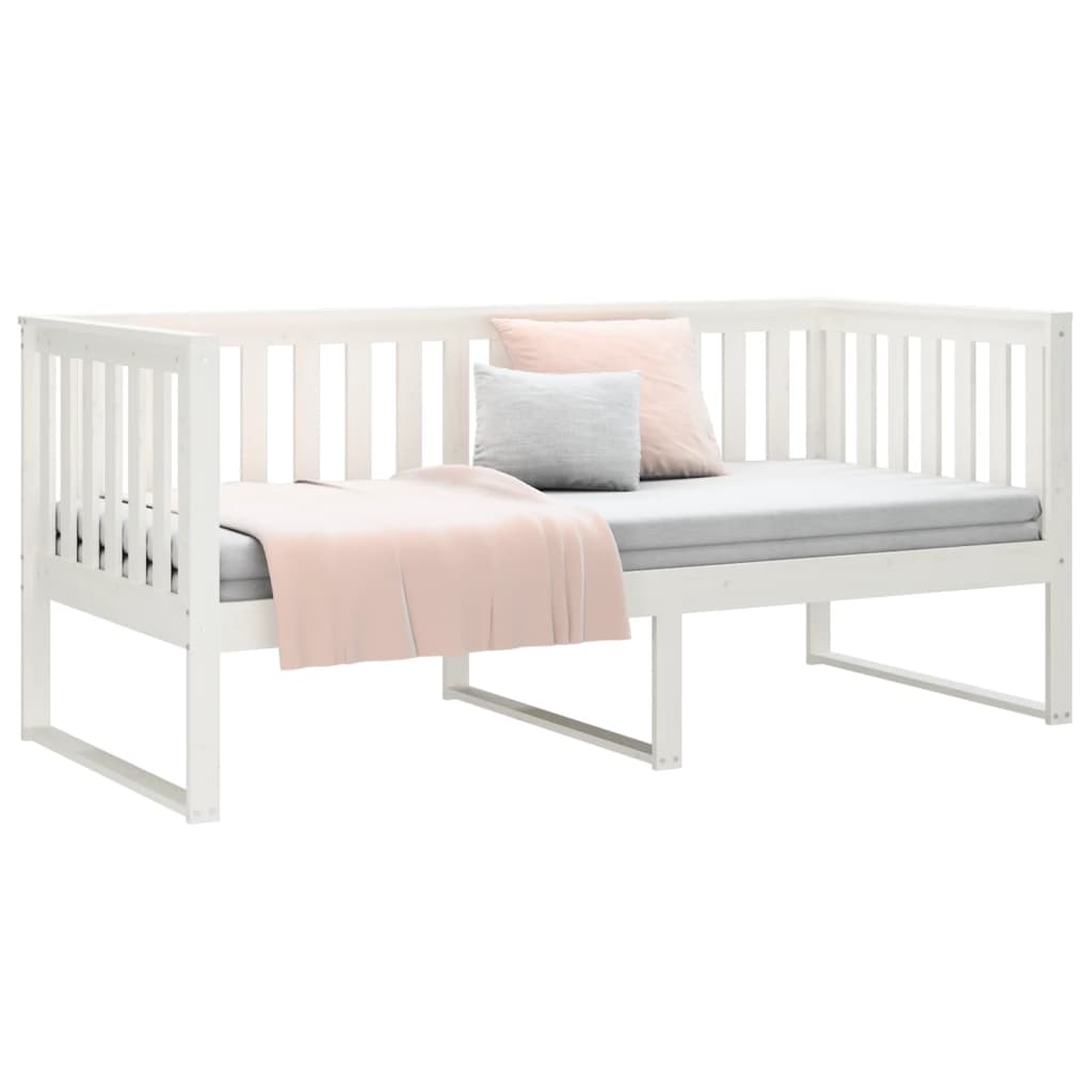 Lit de jour sans matelas blanc 90x190 cm bois de pin massif - XIOS
