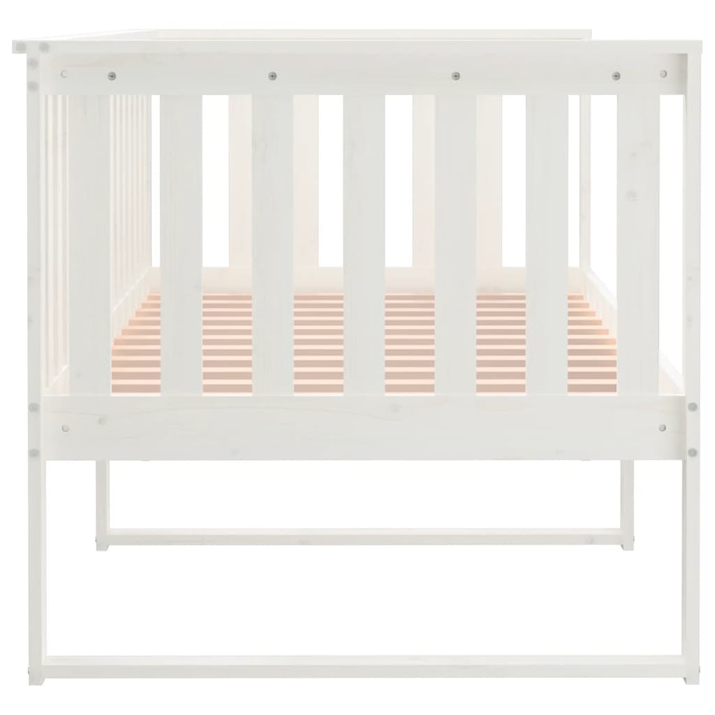 Lit de jour sans matelas blanc 90x190 cm bois de pin massif - XIOS
