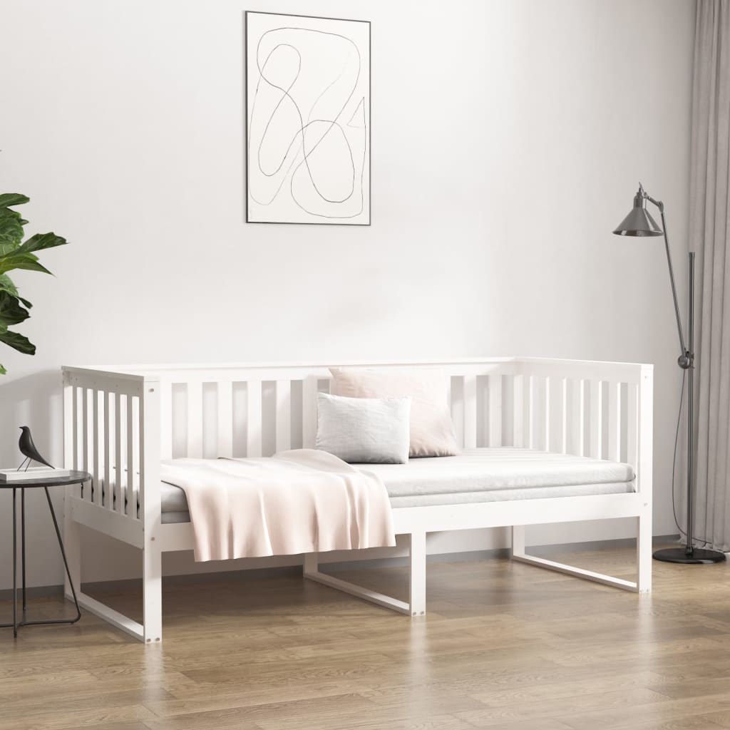 Lit de jour sans matelas blanc 100x200 cm bois de pin massif - XIOS