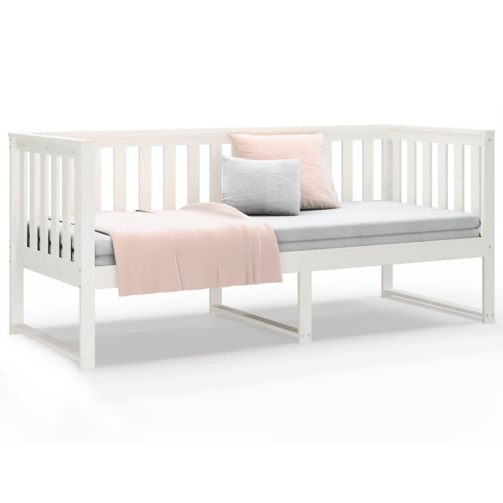 Lit de jour sans matelas blanc 75x190 cm bois de pin massif - XIOS