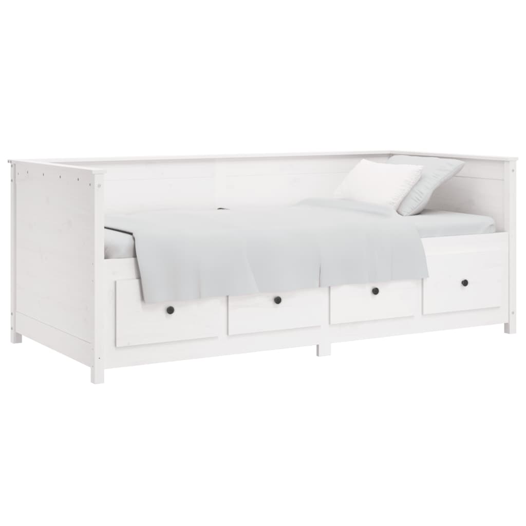 Lit de jour sans matelas blanc 90x200 cm bois de pin massif - XIOS