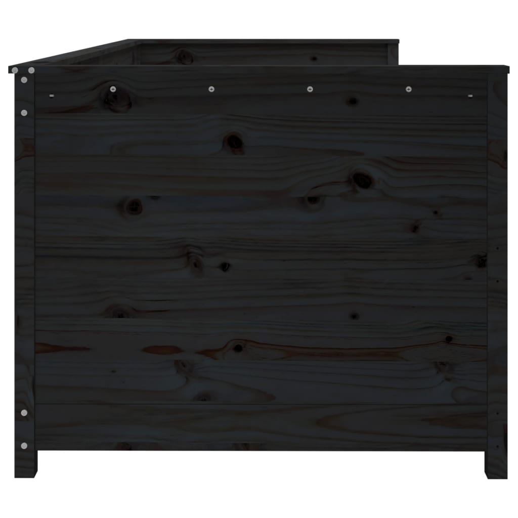 Lit de jour sans matelas noir 90x200 cm bois de pin massif - XIOS