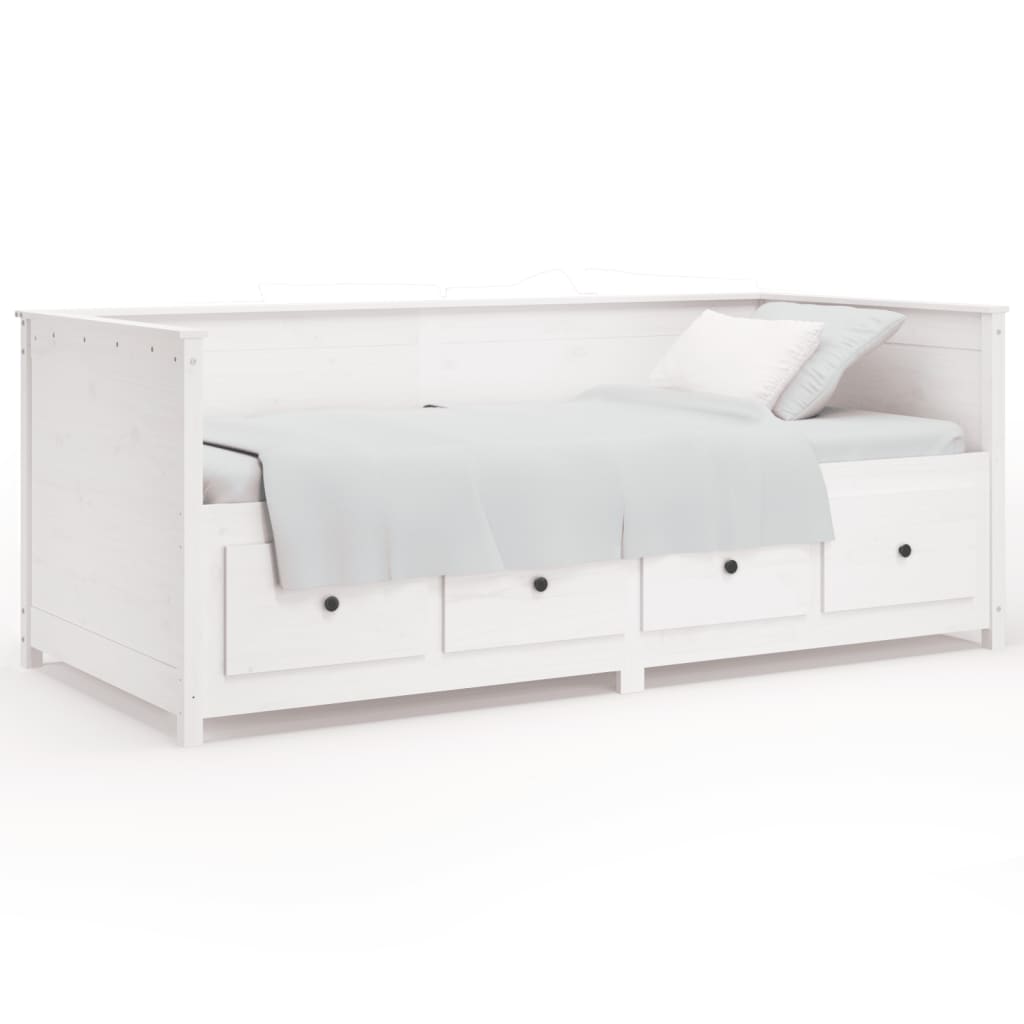 Lit de jour sans matelas blanc 80x200 cm bois de pin massif - XIOS