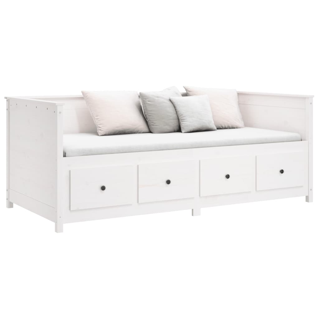 Lit de jour sans matelas blanc 90x190 cm bois de pin massif - XIOS
