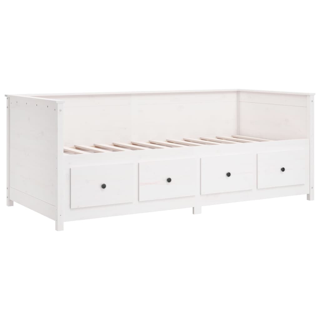 Lit de jour sans matelas blanc 75x190 cm bois de pin massif - XIOS