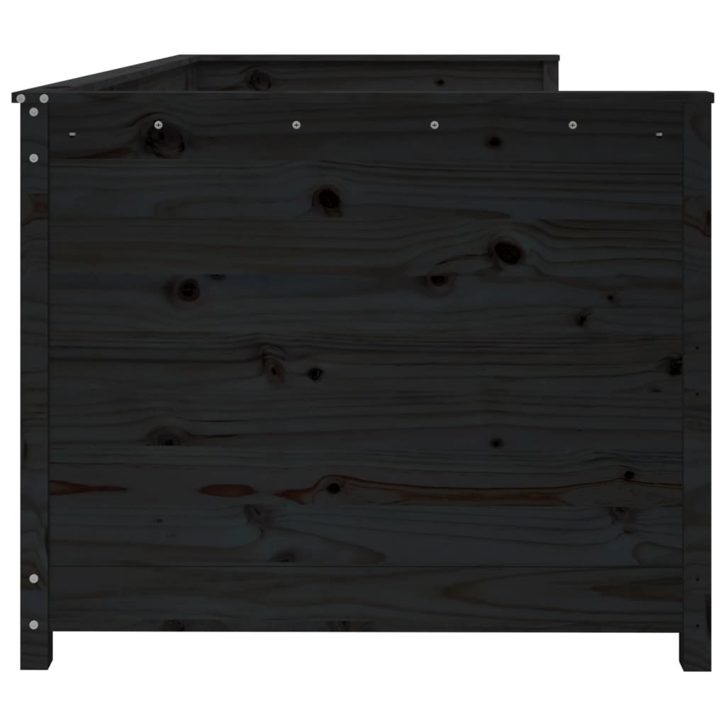 Lit de jour sans matelas noir 75x190 cm bois de pin massif - XIOS