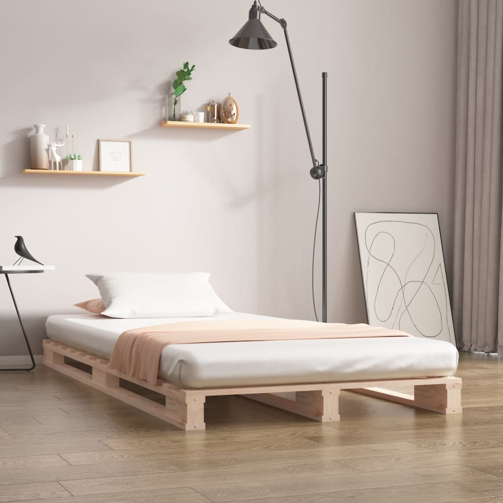 Lit de palette 90x200 cm bois de pin massif - XIOS