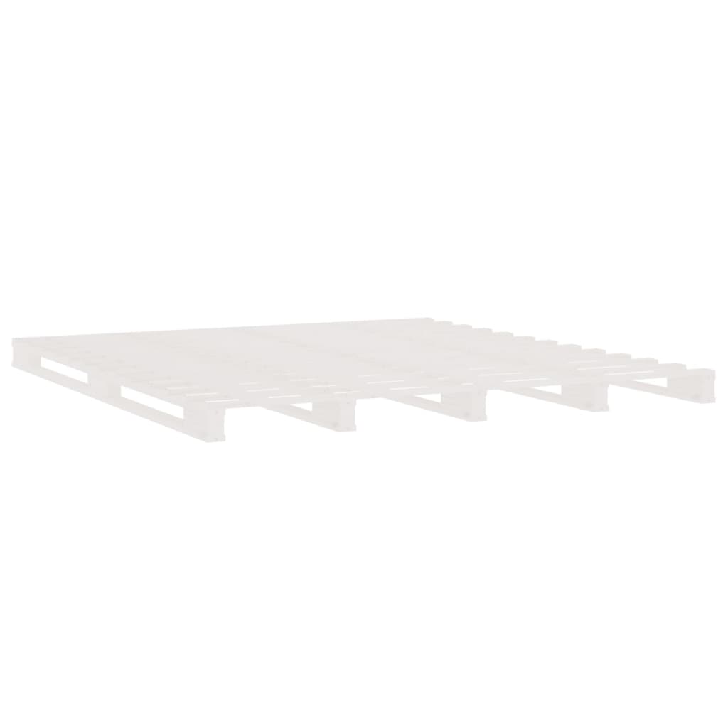Lit de palette blanc 140x200 cm bois de pin massif - XIOS