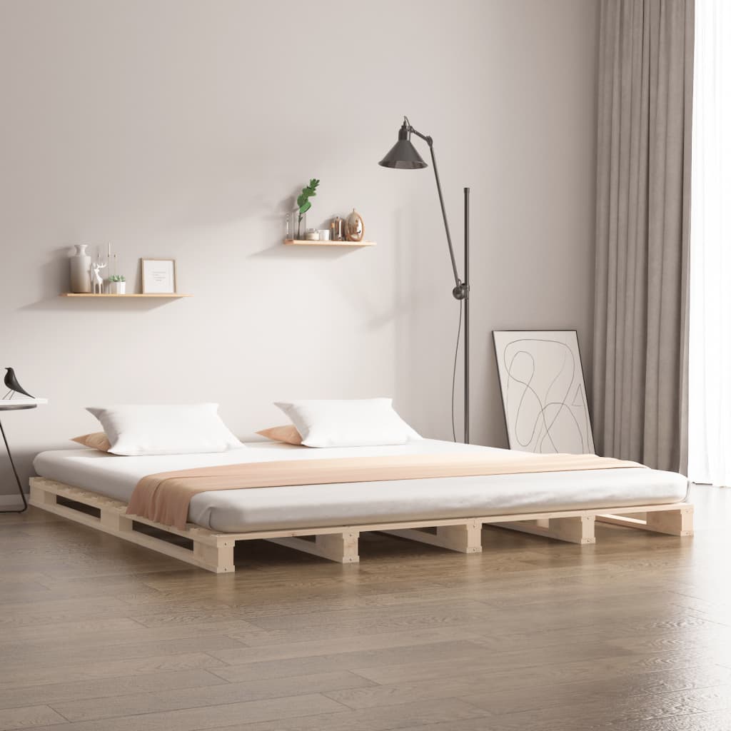 Lit de palette 160x200 cm bois de pin massif - XIOS