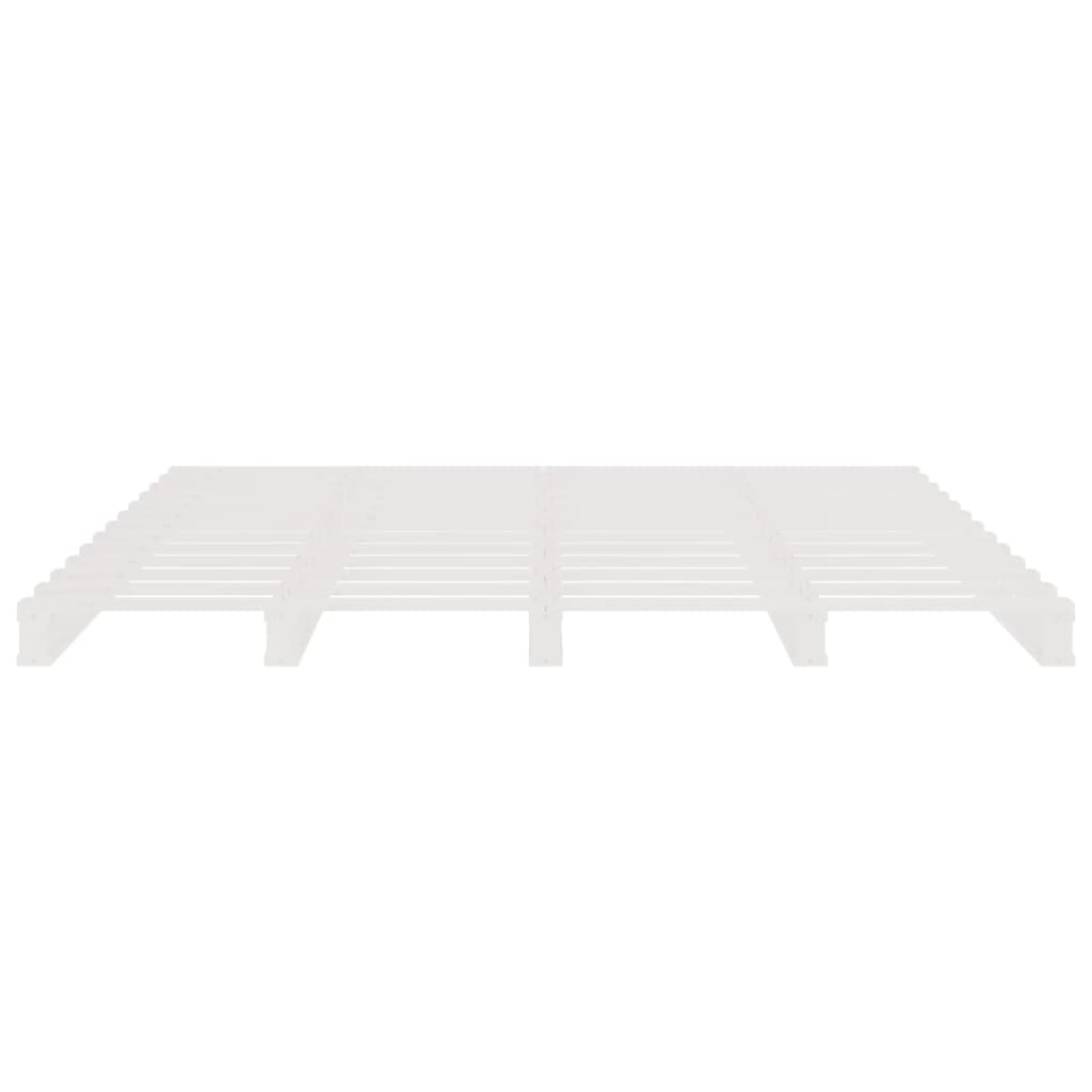 Lit de palette blanc 180x200 cm bois de pin massif très grand - XIOS