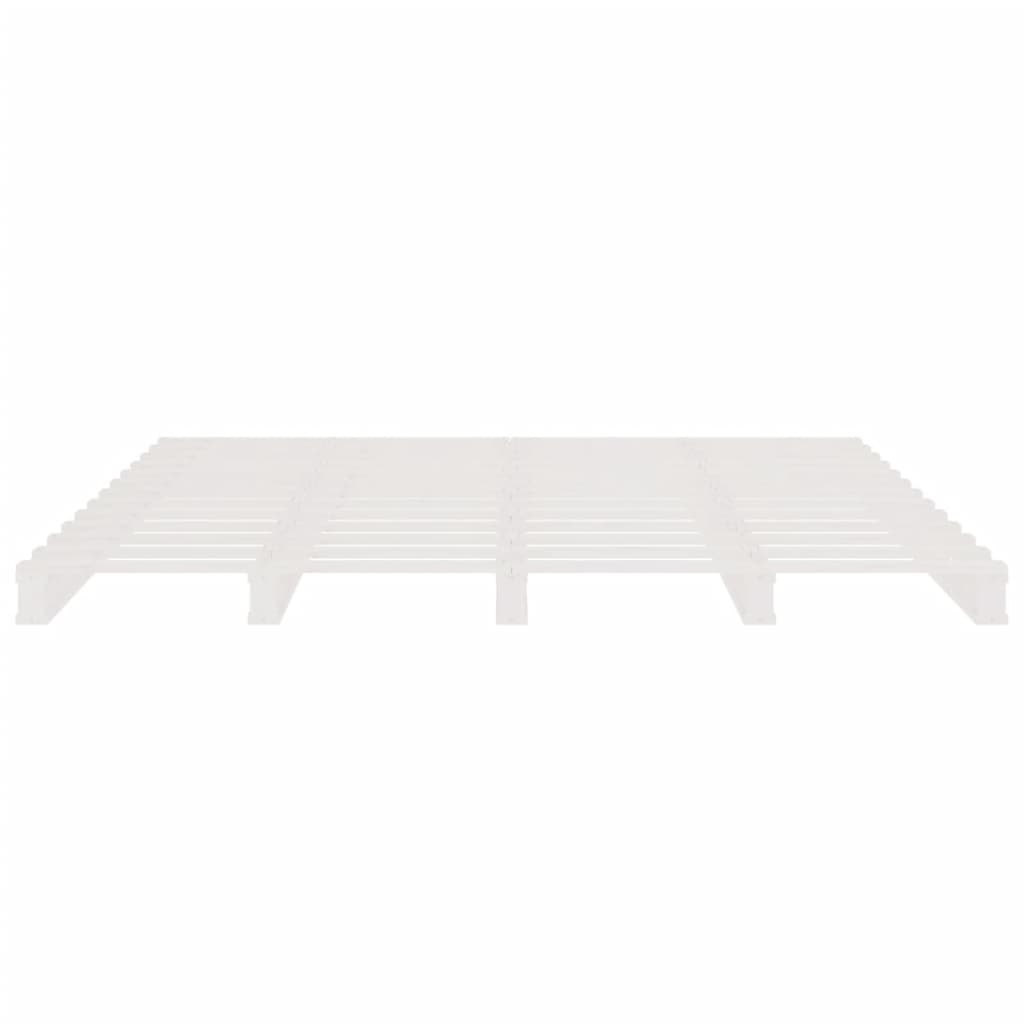 Lit de palette sans matelas blanc 140x190 cm bois massif - XIOS