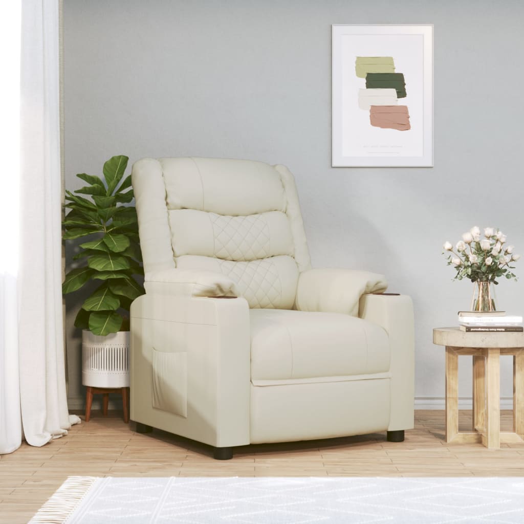 Fauteuil inclinable Crème Similicuir - XIOS