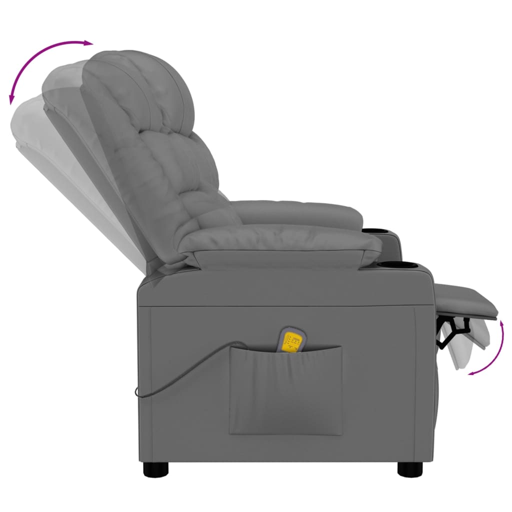 Fauteuil de massage Gris Similicuir - XIOS