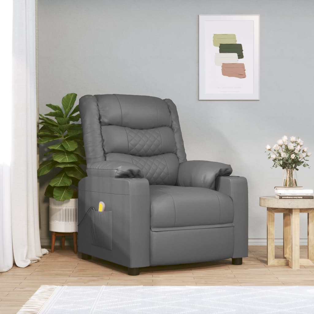 Fauteuil de massage Gris Similicuir - XIOS