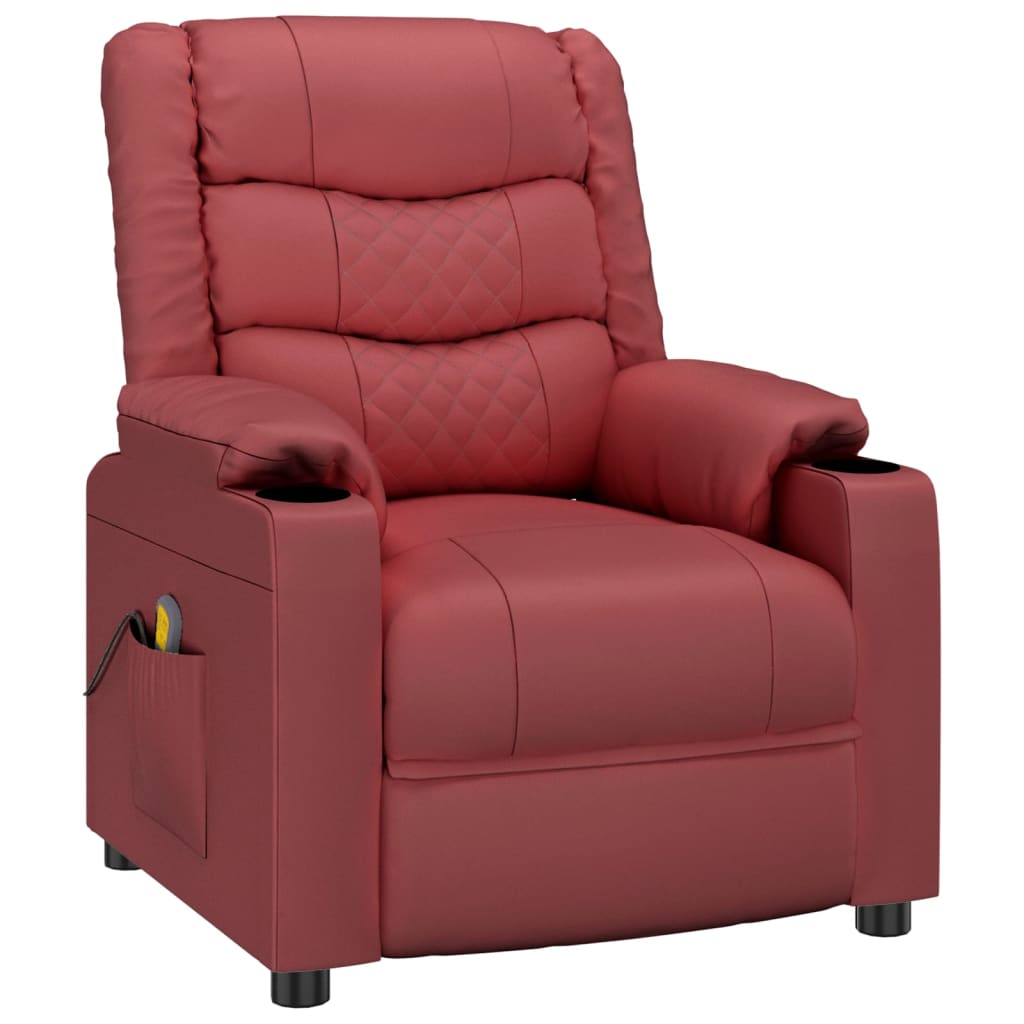 Fauteuil de massage Rouge bordeaux Similicuir - XIOS