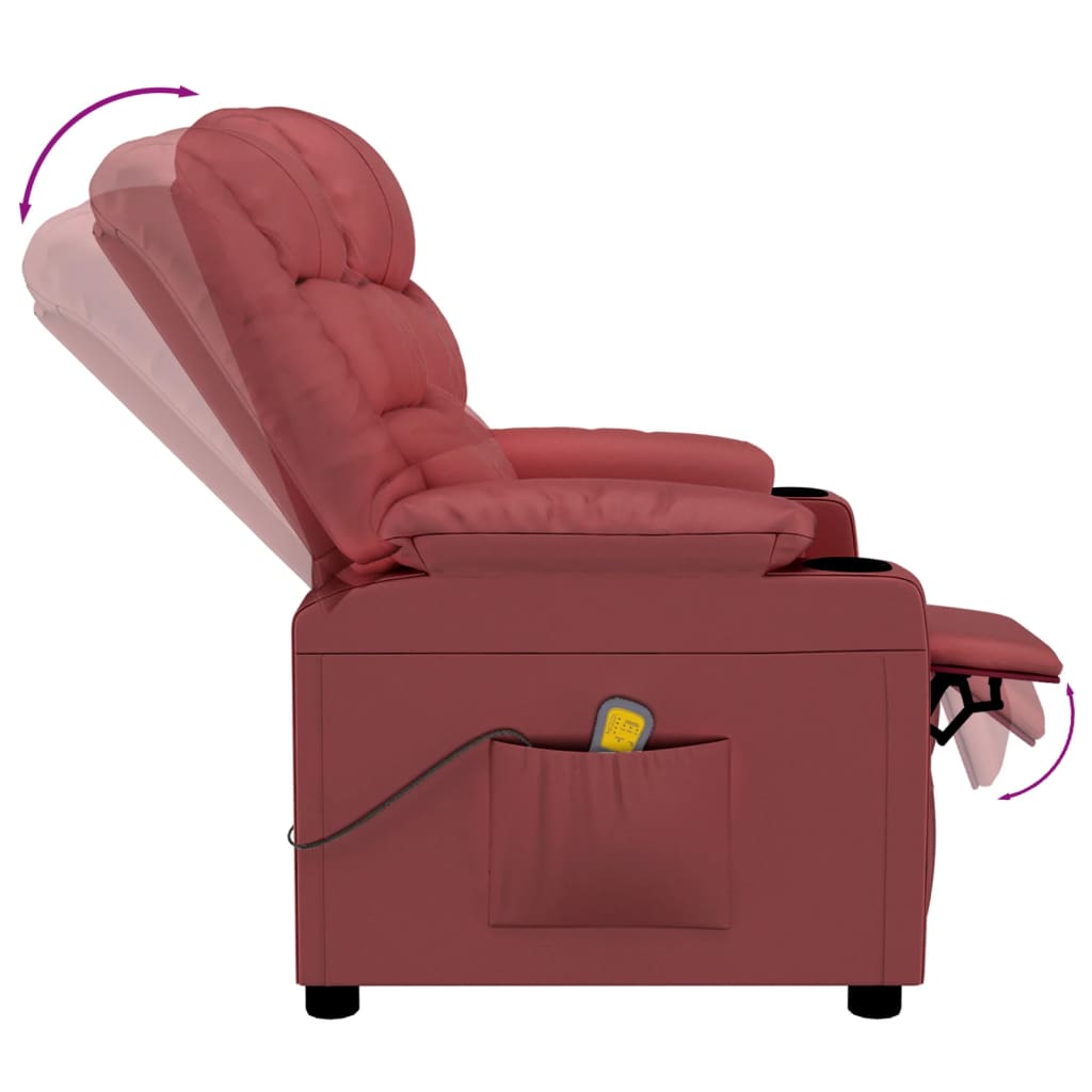 Fauteuil de massage Rouge bordeaux Similicuir - XIOS