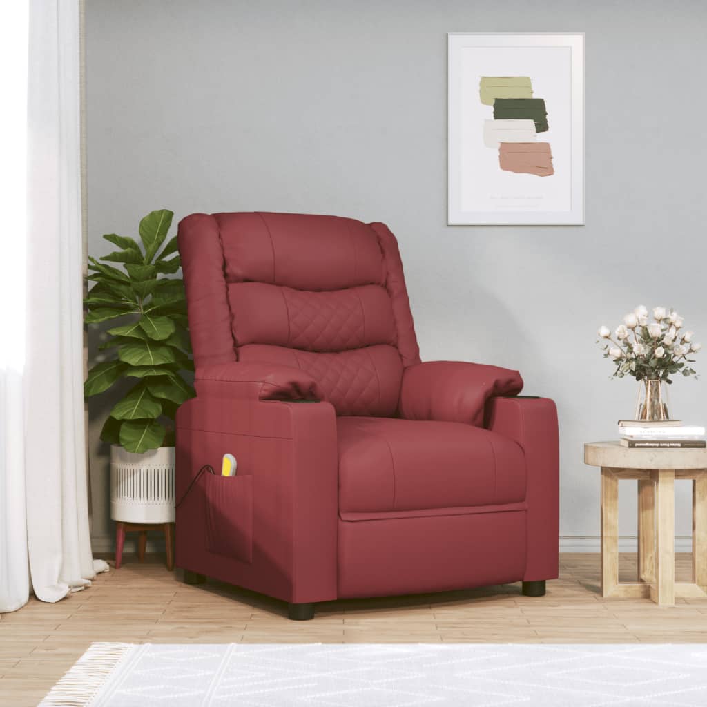 Fauteuil de massage Rouge bordeaux Similicuir - XIOS