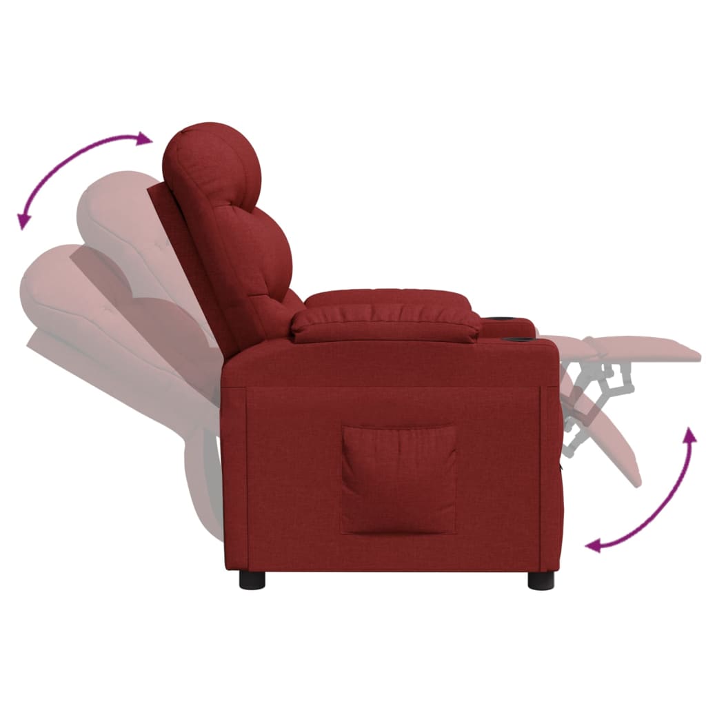 Fauteuil inclinable Rouge bordeaux Tissu - XIOS
