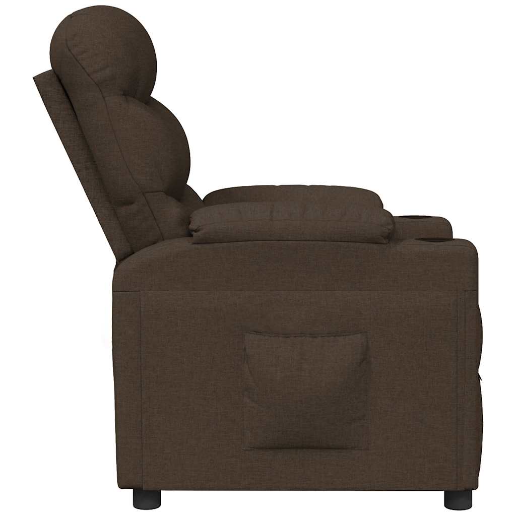 Fauteuil inclinable en tissu marron foncé - XIOS