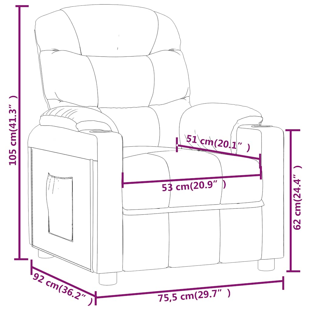 Fauteuil inclinable en tissu marron foncé - XIOS