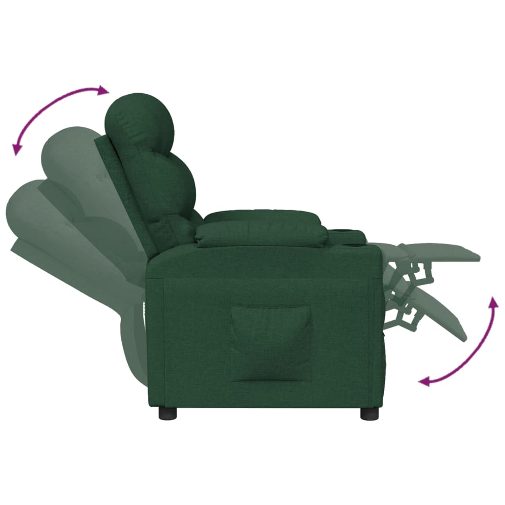 Fauteuil inclinable Vert foncé Tissu - XIOS